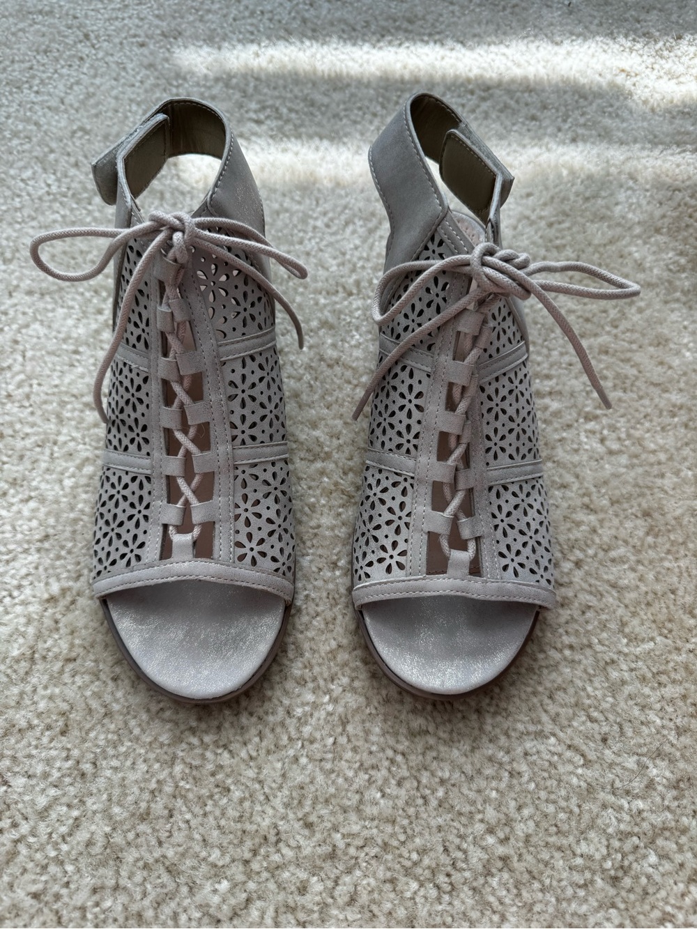 Wonder Nation Lace Up Peep Toe Sandals